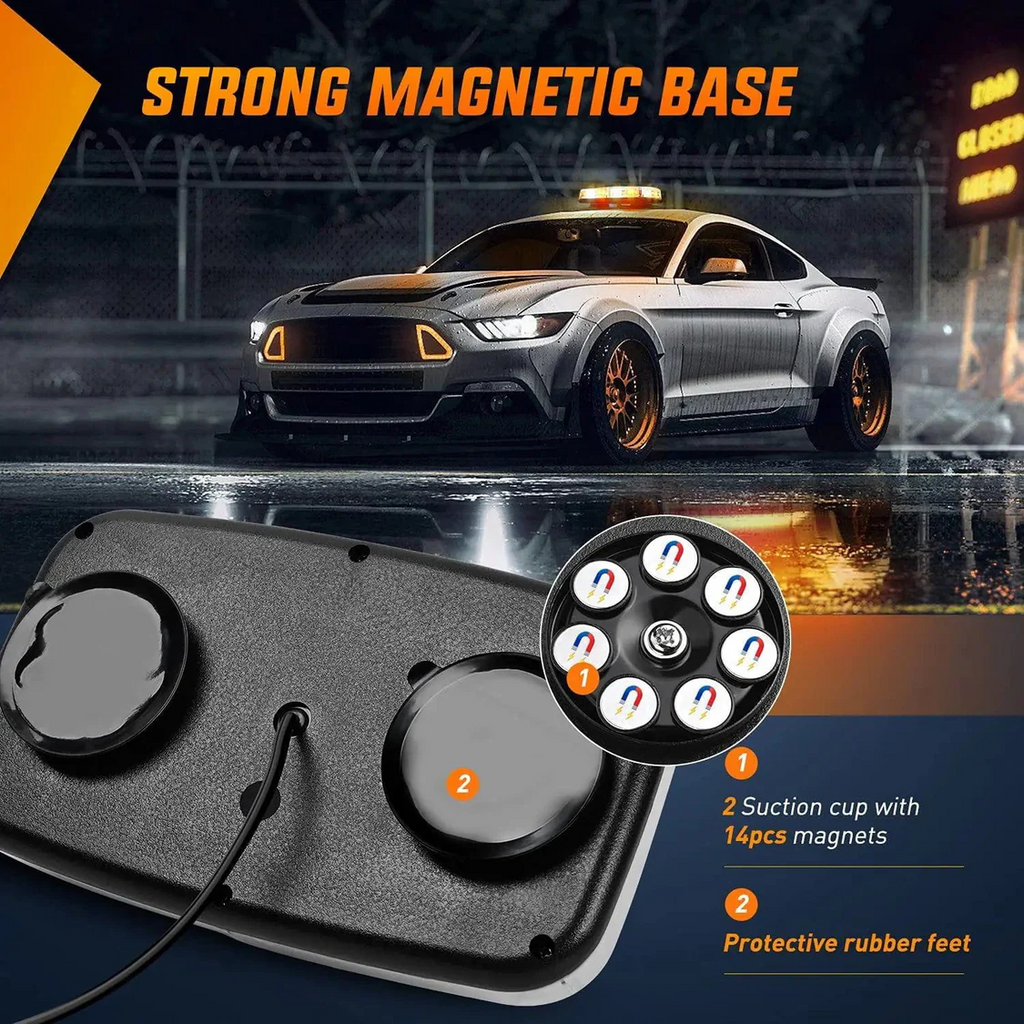 Nilight 12 Inch 48 LEDs Roof Top Amber Mix White Emergency Strobe Light