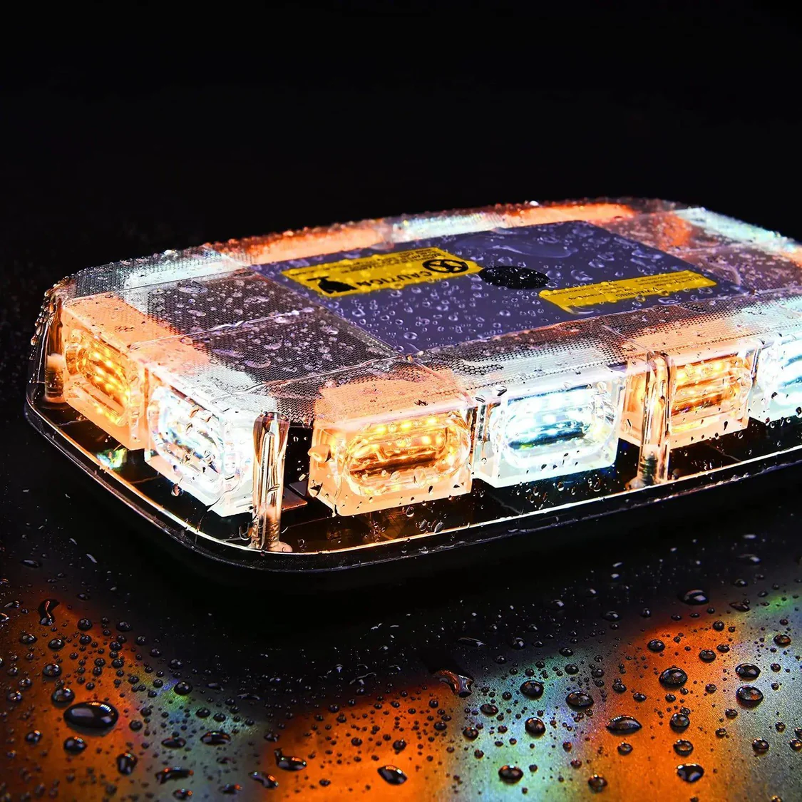 Nilight 12 Inch 48 LEDs Roof Top Amber Mix White Emergency Strobe Light