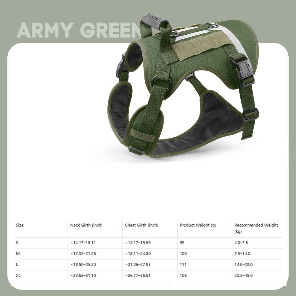 Reflective Tactical Dog Leash with Harness_CWMM12462