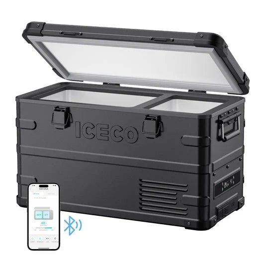 ICECO APL35 Aluminum Dual Zone 37QT Portable Cooler Black