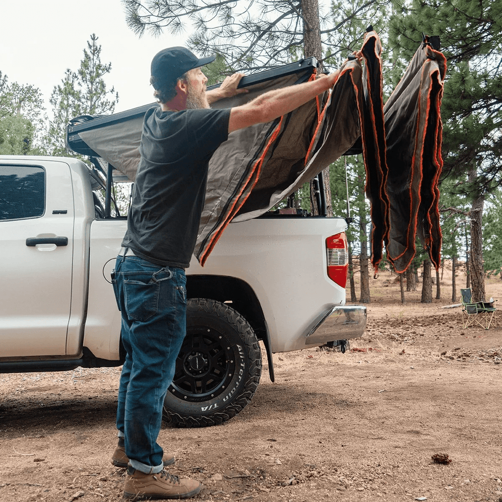 270 Degree Awning XL — Passenger Side, C-Channel Aluminum, Olive - Precision Upgrades