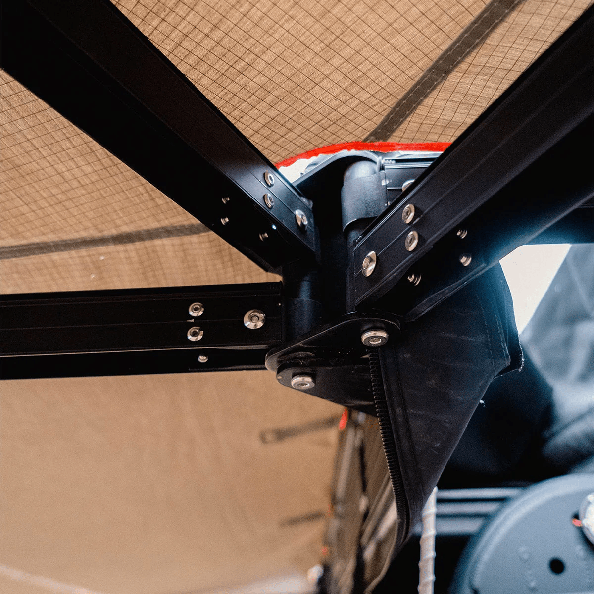 270 Degree Awning XL — Passenger Side, C-Channel Aluminum, Olive - Precision Upgrades