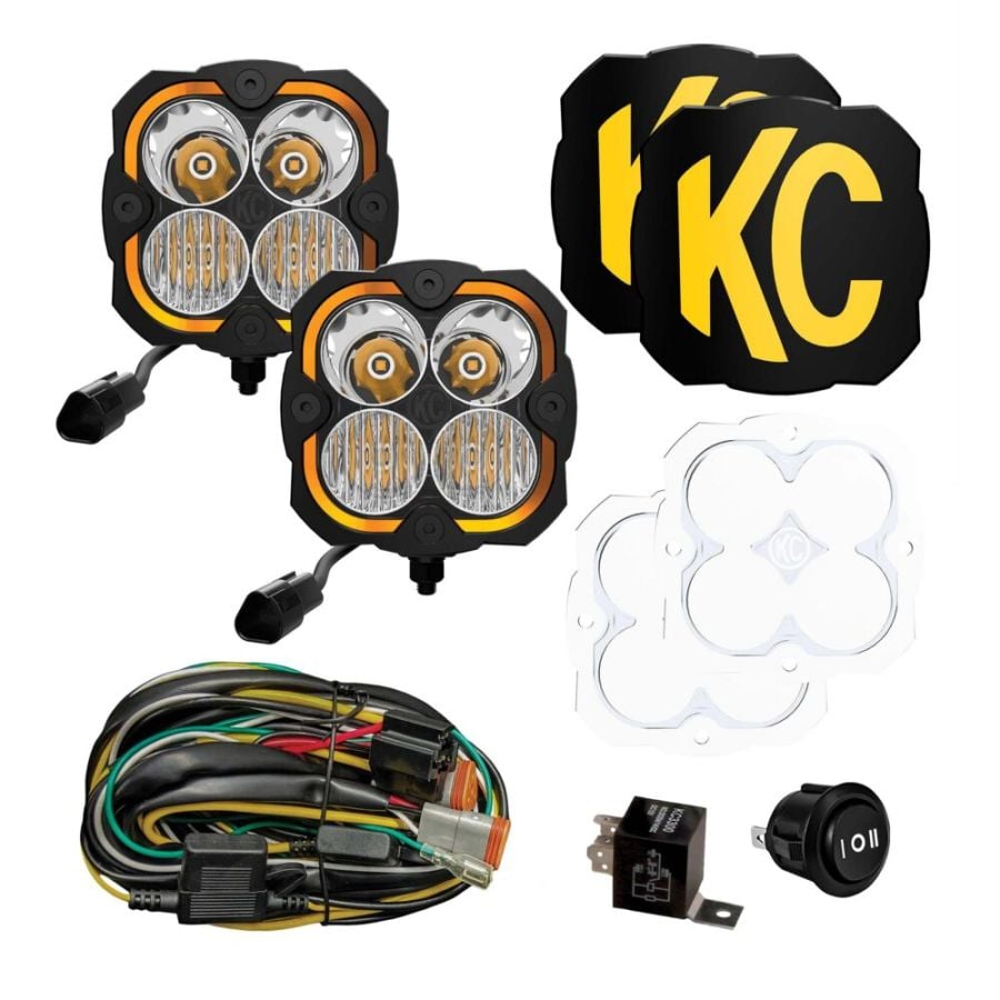KC HiLiTES FLEX ERA 4 LED 2-Light Master Kit Pod System