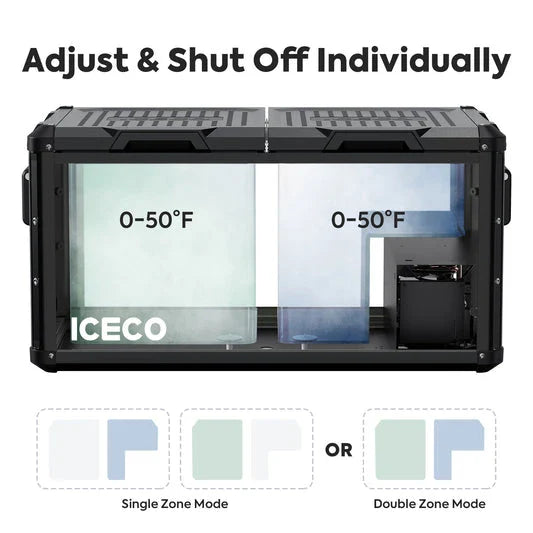 ICECO VL75 Pro Dual Zone 79QT Portable Cooler Black