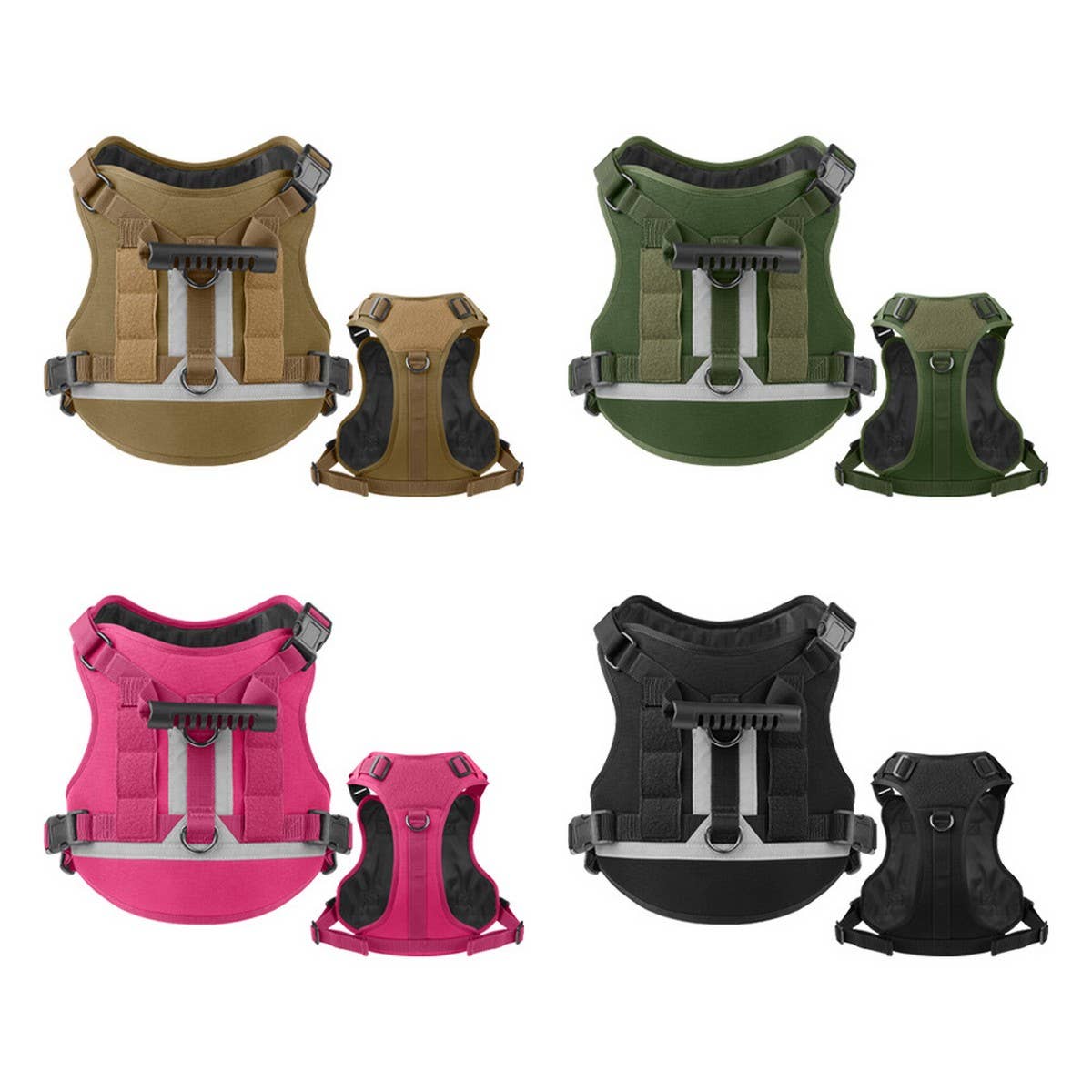 Reflective Tactical Dog Leash with Harness_CWMM12462