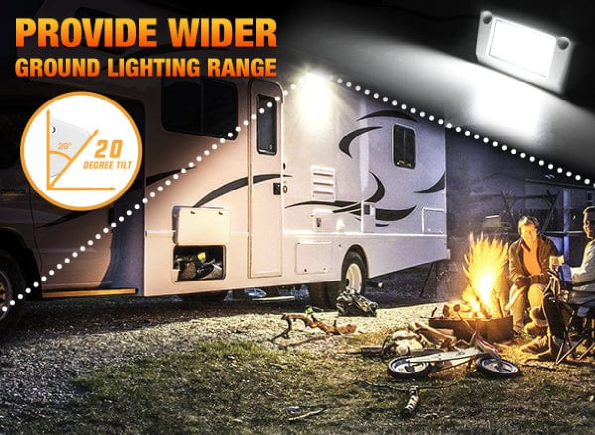 Nilight RV Exterior Light 2PCS 9 Inch White Beam Porch Lights White Aluminum