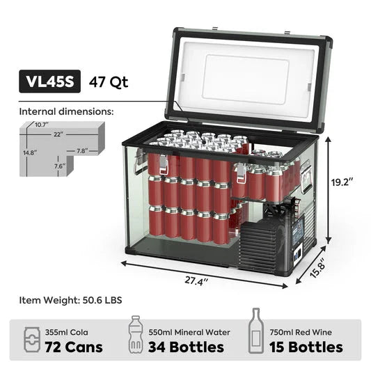ICECO 47.5QT VL45 Portable Fridge Single Zone Freezer