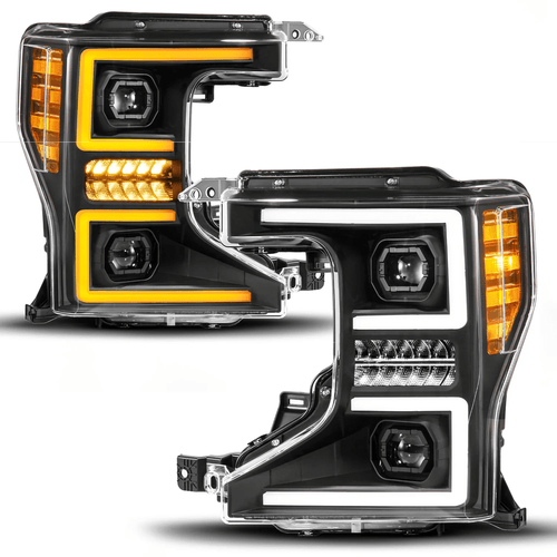 AlphaRex Z-Series Full LED Projector Headlights — Ford F-250/F-350 Super Duty (2020-2022), Black Housing - Precision Upgrades