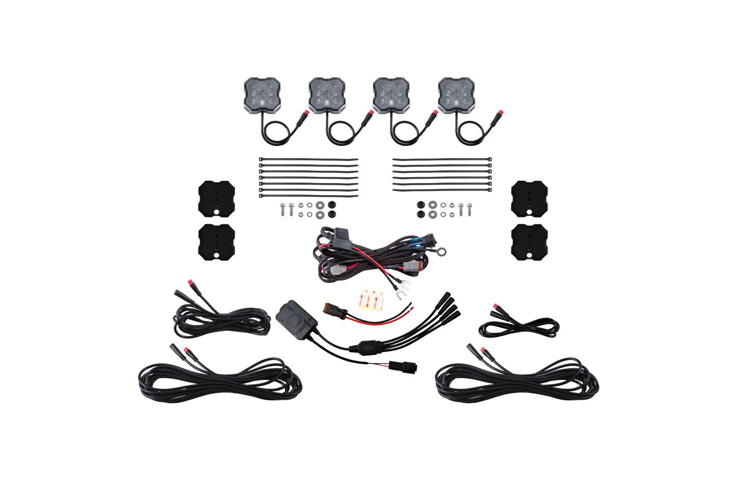 Stage Series Multi-Color RGBW w/ Controller Rock Light 4-Pod Kit