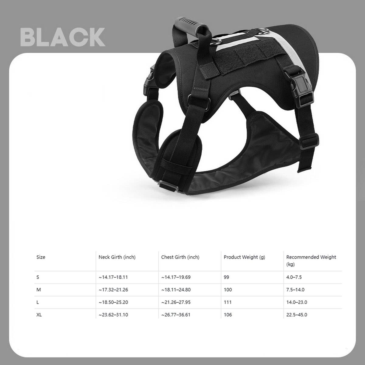 Reflective Tactical Dog Leash with Harness_CWMM12462