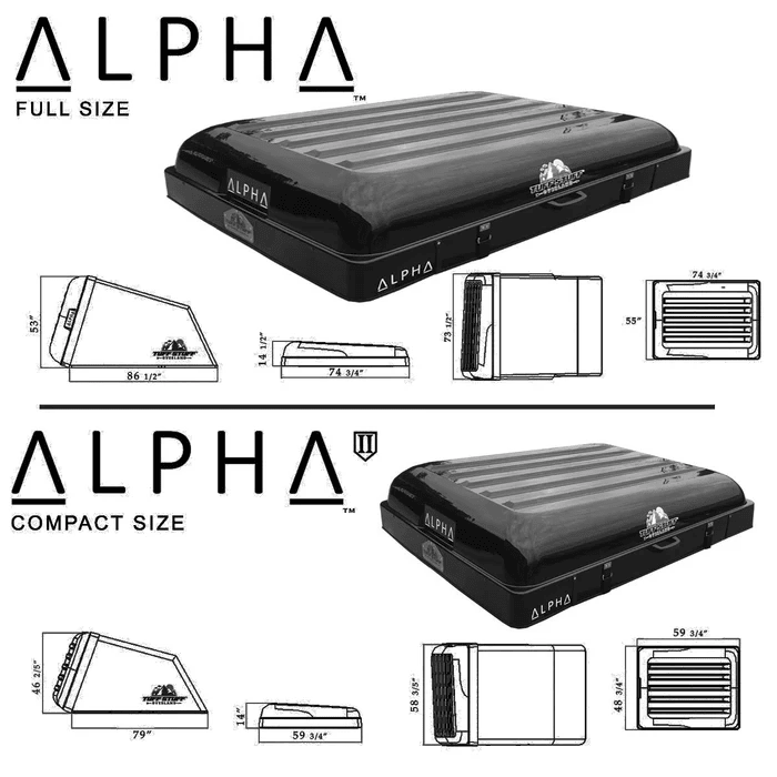 Tuff Stuff Alpha Hardshell Rooftop Tent — ABS, 2-3 Person, Black - Precision Upgrades